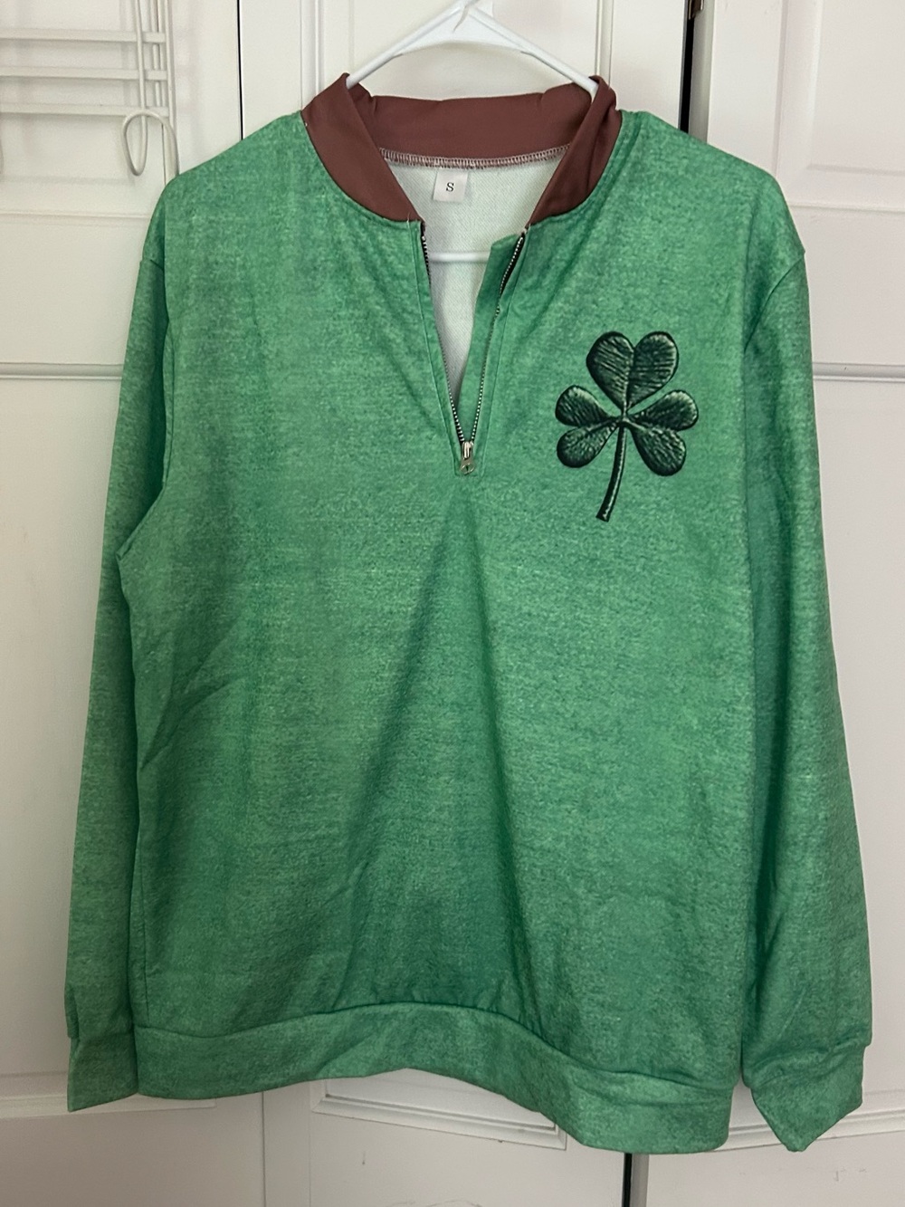 Green Shamrock Quarter-Zip Pullover -Unisex Size  XL -Men’s